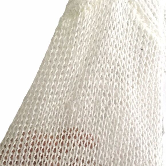 EILEEN FISHER Linen Knit V-Neck Button Front Cardigan Sweater White L - Picture 8 of 12